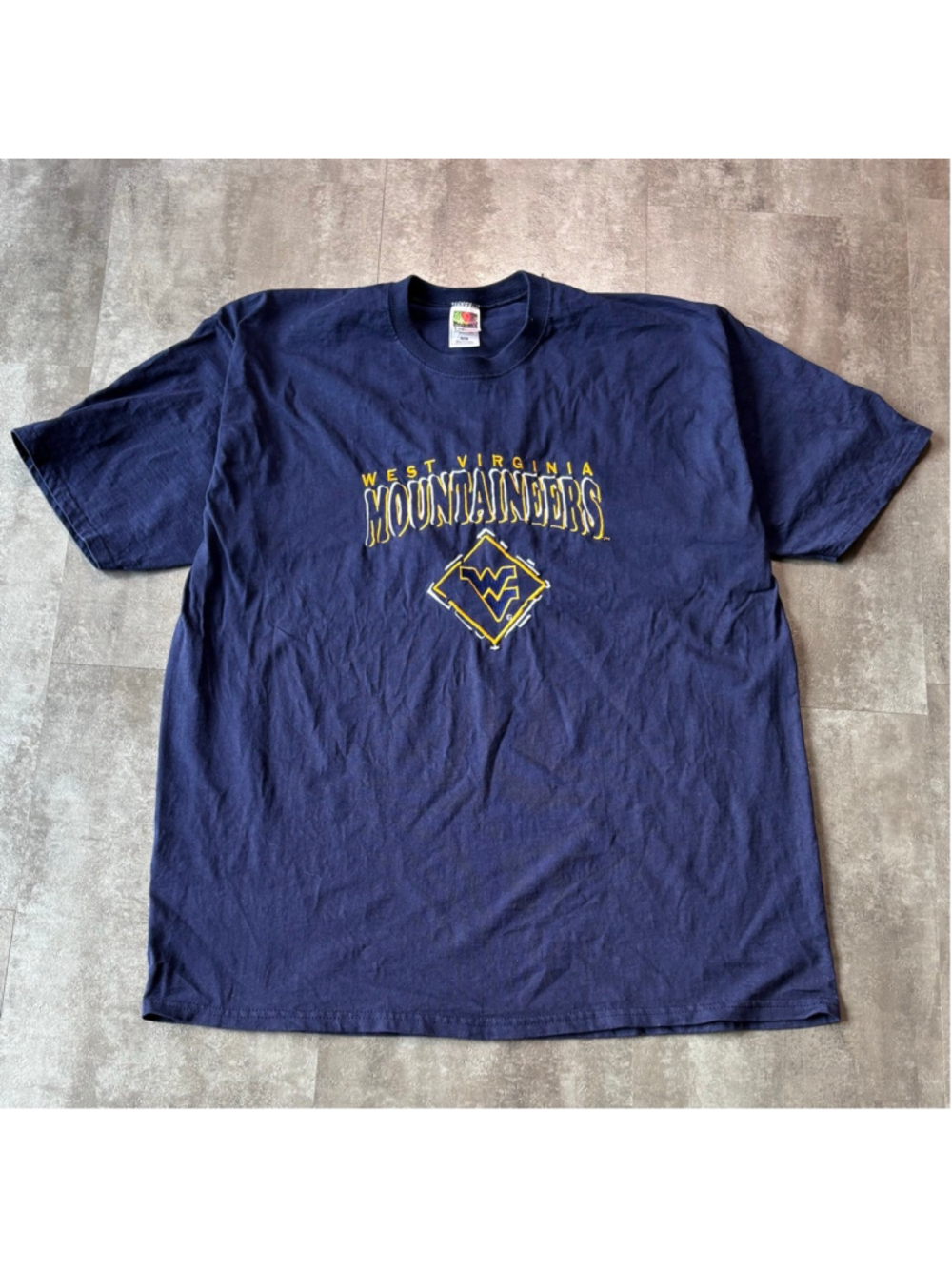 Vintage West Virginia Mountaineers Embroidered Shirt Mens XXL Navy Blue